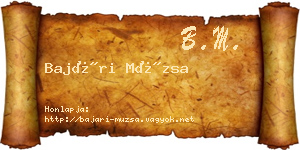 Bajári Múzsa névjegykártya
